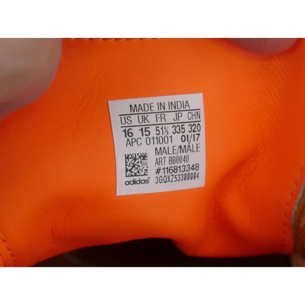 Adidas Stan Smith Shoes Orange Leather Tennis Sneakers Men's Size 16 BB0040